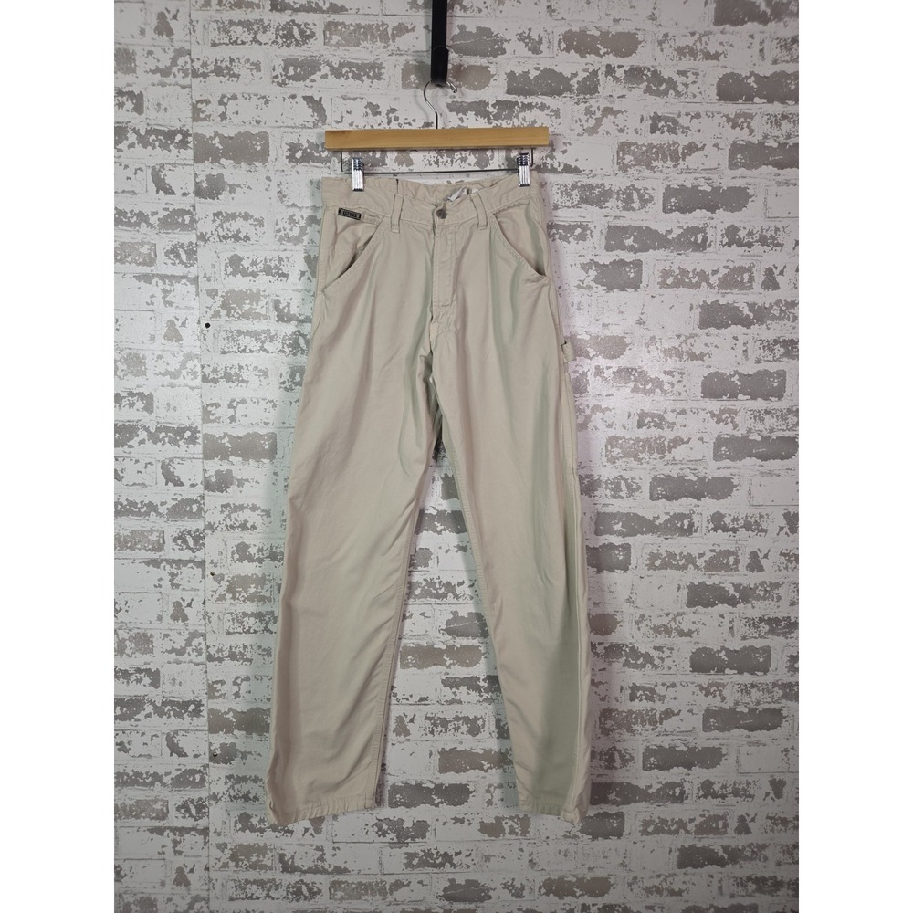 VTG Y2K Lucky Brand Carpenter Jeans Size 28 Beige Utility Work Gene Montesano